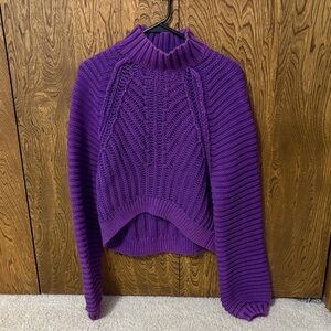 Free People Purple Turtleneck Sweater